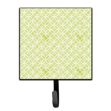 Carolines Treasures Gemoetric Circles on Green Watercolor Leash or Key Holder, 4.25 x 1 x 7 in. BB7493SH4